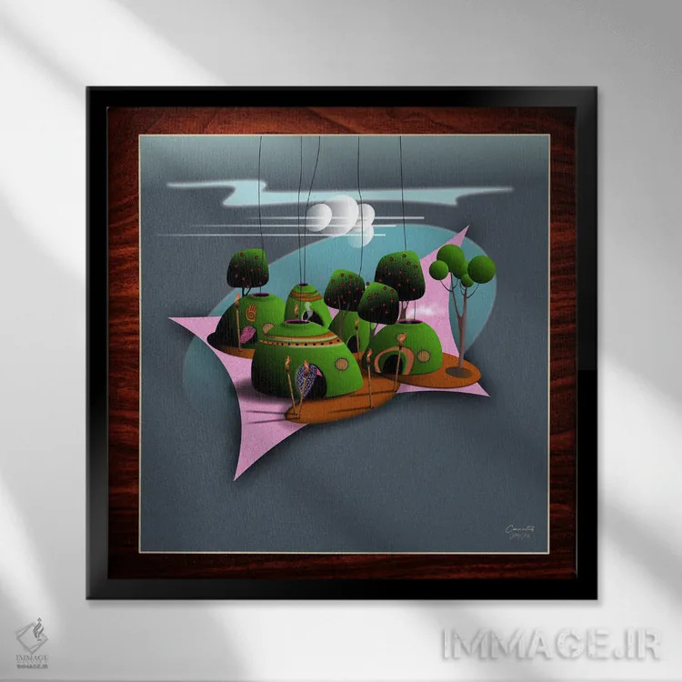 تابلو مدرن متصل اثر جفری کولیسون - نمای قابدار مشکی