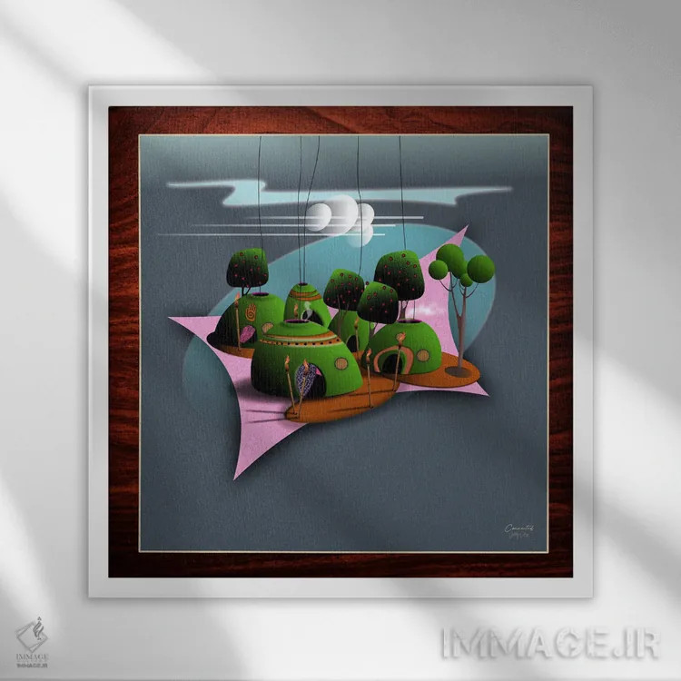 تابلو مدرن متصل اثر جفری کولیسون - نمای قابدار سفید