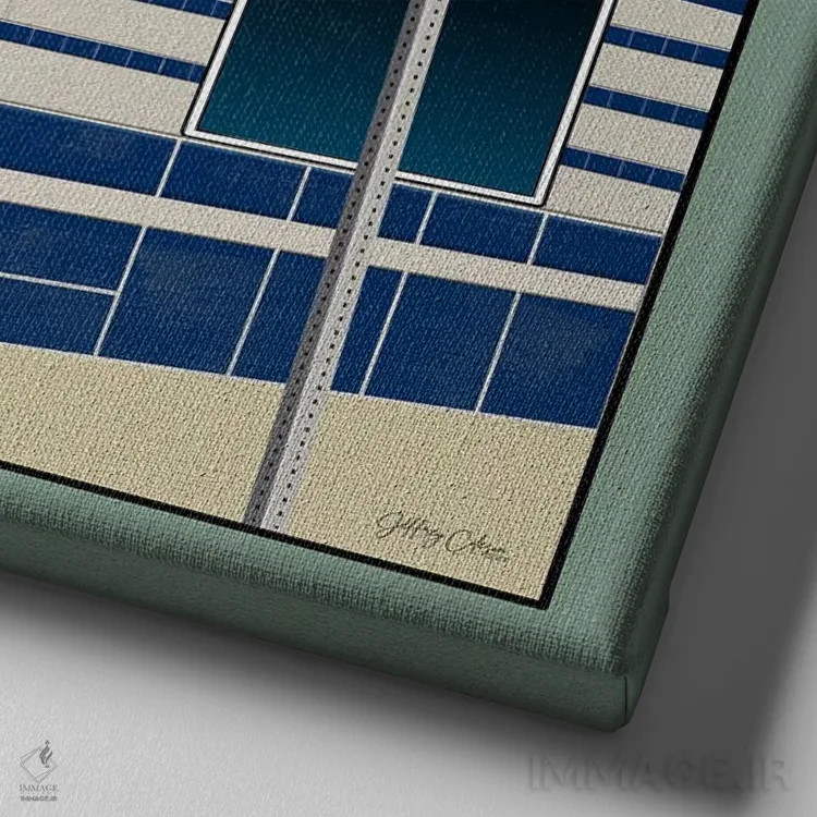 تابلو مدرن بار گوشه ای اثر جفری کولیسون - نمای نزدیک بافت بوم