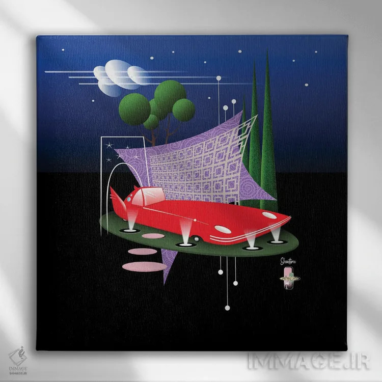 تابلو مدرن زمان نمایش اثر جفری کولیسون - نمای روبهرو روی دیوار