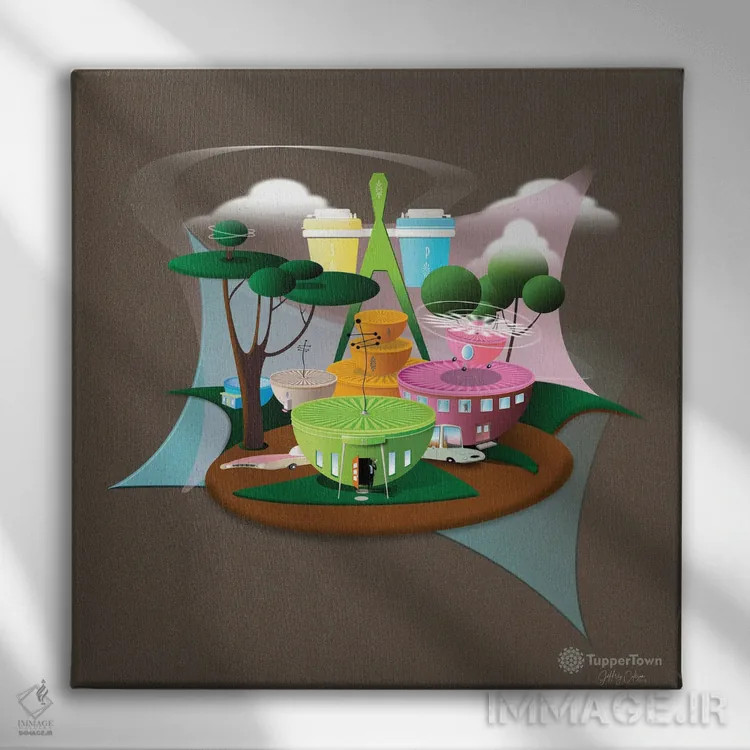 تابلو مدرن تاپرتاون اثر جفری کولیسون - نمای روبهرو روی دیوار