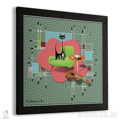 تابلو مدرن گربه نوازنده بلوز اثر جفری کولیسون - نمای پرسپکتیو محصول