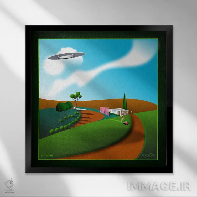 تابلو مدرن خانه داری خوب اثر جفری کولیسون - نمای قابدار مشکی