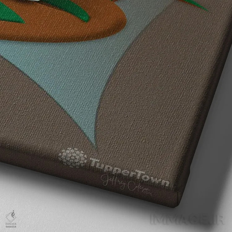 تابلو مدرن تاپرتاون اثر جفری کولیسون - نمای نزدیک بافت بوم