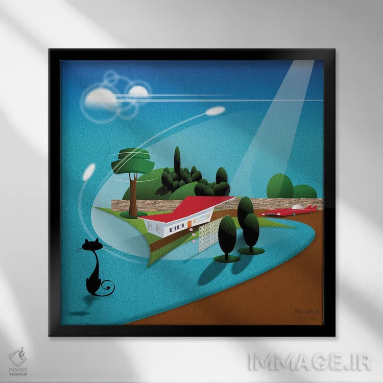 تابلو مدرن من را انتقال بده اثر جفری کولیسون - نمای قابدار مشکی