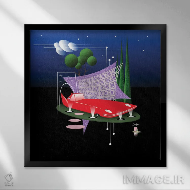 تابلو مدرن زمان نمایش اثر جفری کولیسون - نمای قابدار مشکی