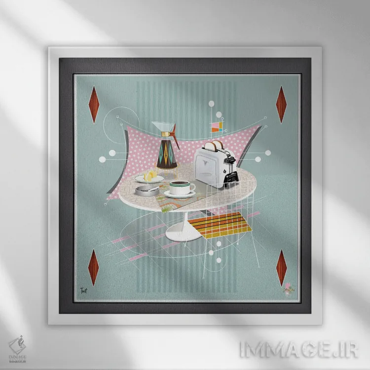 تابلو مدرن نان تست اثر جفری کولیسون - نمای قابدار سفید