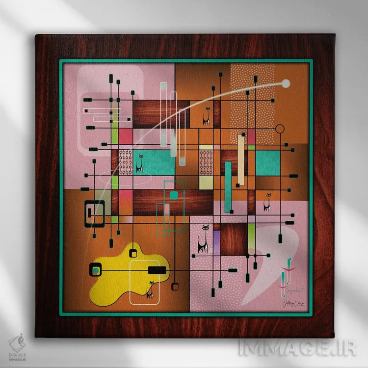 تابلو دکوراتیو ترکیب ۹۲۳ اثر جفری کولیسون - نمای روبهرو روی دیوار