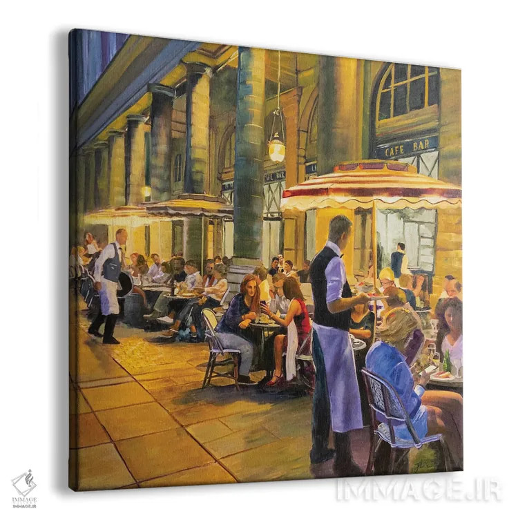 تابلو دکوراتیو کافه خیابانی اثر جنی لی - نمای پرسپکتیو محصول