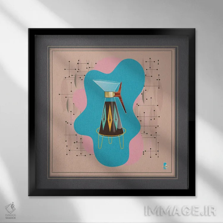 تابلو مدرن کافه اثر جفری کولیسون - نمای قابدار مشکی