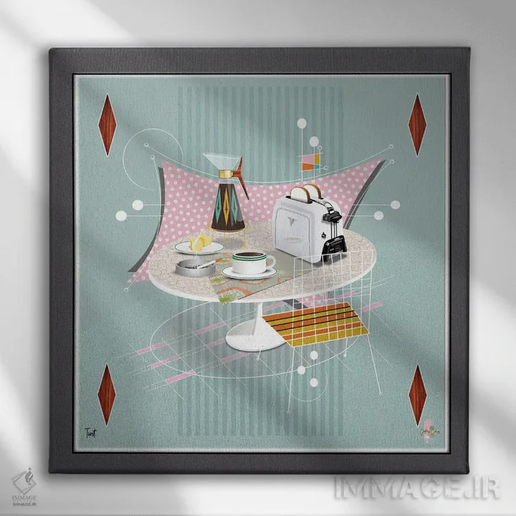تابلو مدرن برشته شده اثر جفری کولیسون - نمای روبهرو روی دیوار