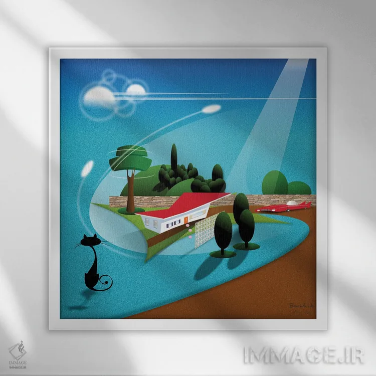 تابلو مدرن من را انتقال بده اثر جفری کولیسون - نمای قابدار سفید