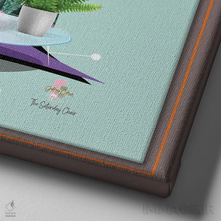 تابلو مدرن صندلی شنبه اثر جفری کولیسون - نمای نزدیک بافت بوم