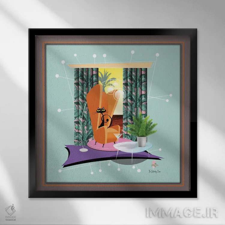 تابلو مدرن صندلی شنبه اثر جفری کولیسون - نمای قابدار مشکی