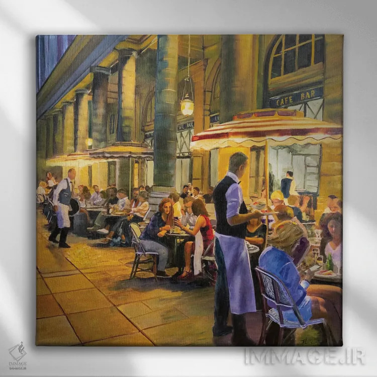 تابلو دکوراتیو کافه خیابانی اثر جنی لی - نمای روبهرو روی دیوار