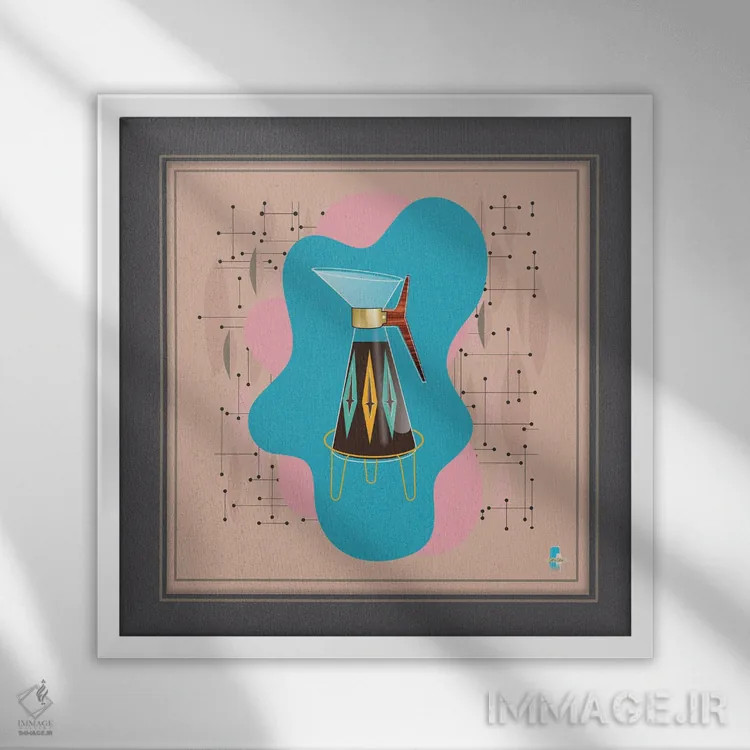 تابلو مدرن کافه اثر جفری کولیسون - نمای قابدار سفید