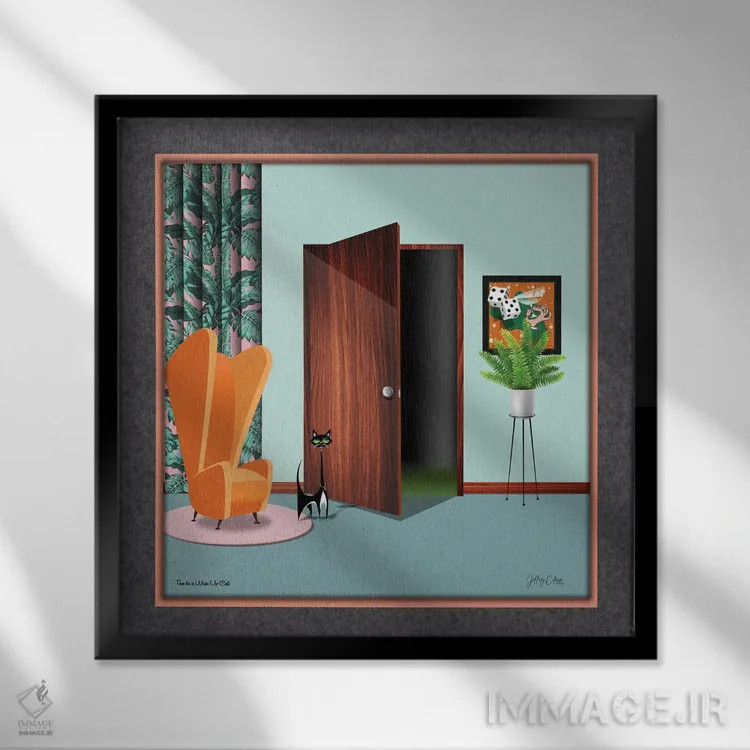 تابلو دکوراتیو وقت زنگ بیدارباش اثر جفری کولیسون - نمای قابدار مشکی