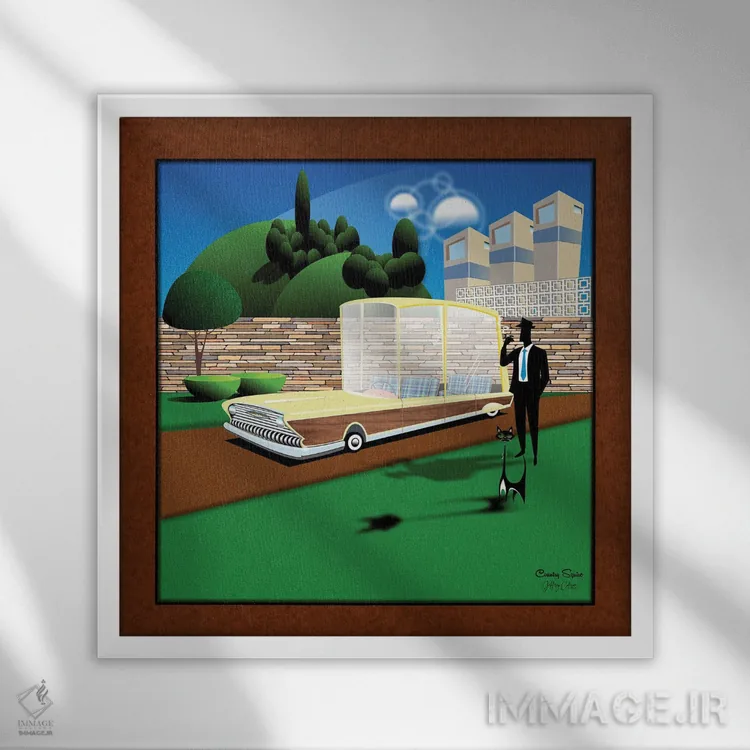 تابلو مدرن اسکوایر روستایی اثر جفری کولیسون - نمای قابدار سفید