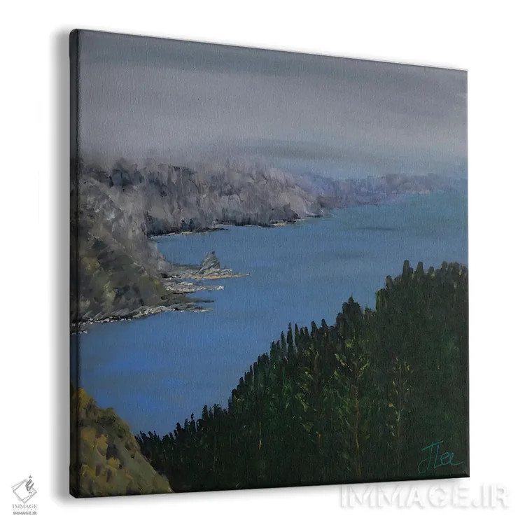 تابلو انتزاعی مه مارین اثر جنی لی - نمای پرسپکتیو محصول