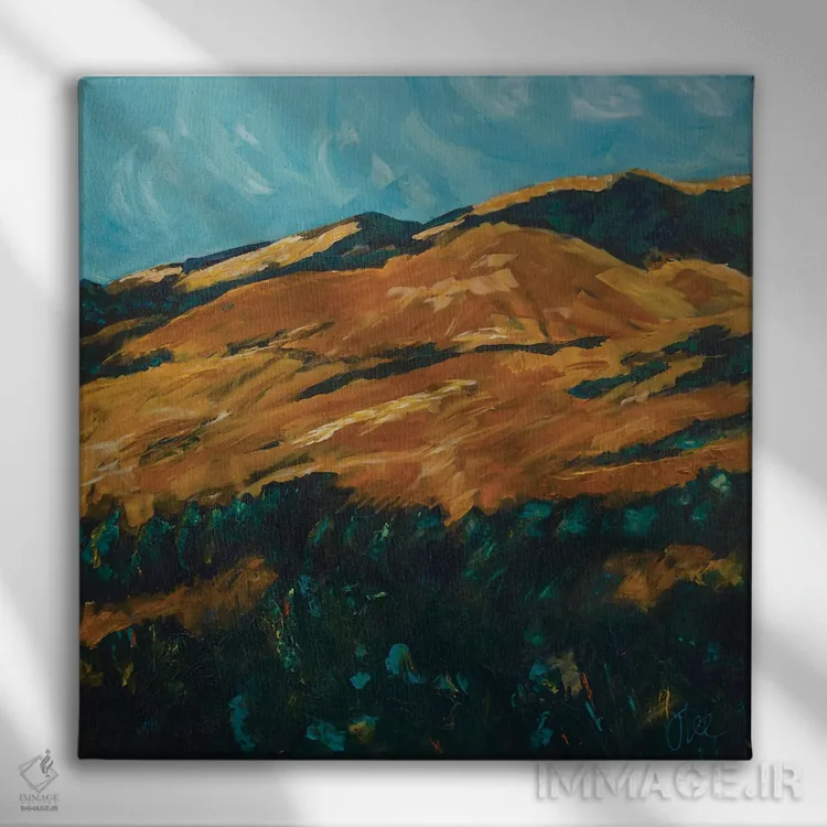 تابلو انتزاعی یوتا اثر جنی لی - نمای روبهرو روی دیوار