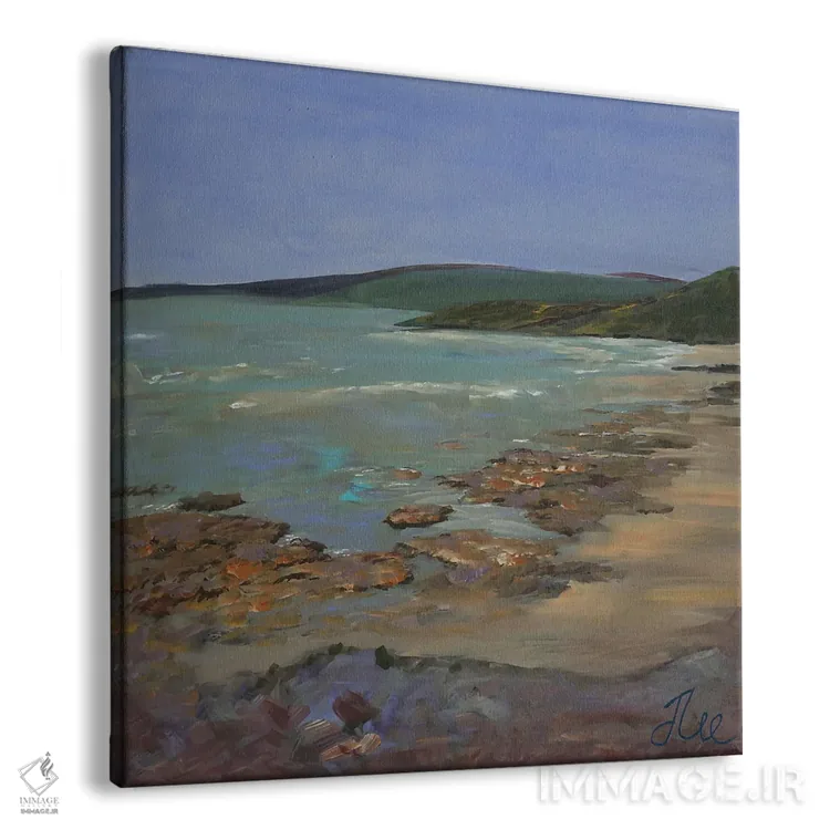 تابلو انتزاعی ساحل بنفش اثر جنی لی - نمای پرسپکتیو محصول