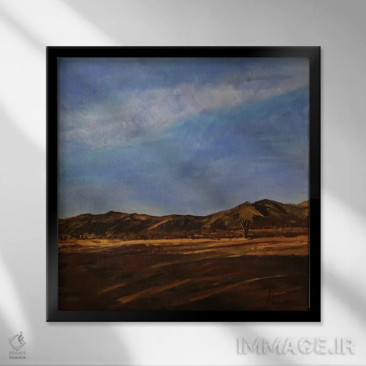 تابلو انتزاعی صاعقه ها اثر جنی لی - نمای قابدار مشکی