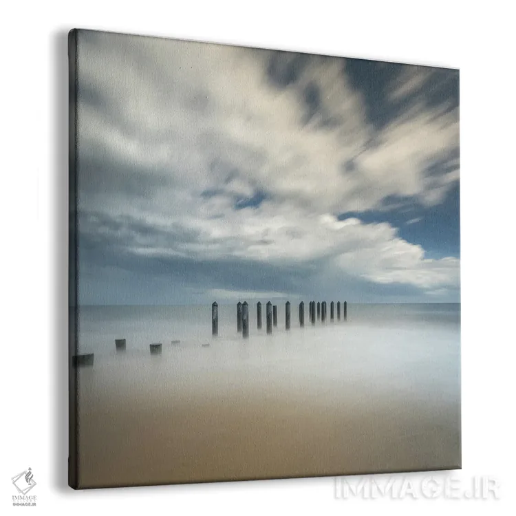 تابلو دکوراتیو New Jersey, Cape May National Seashore. Pier Posts On Beach.… اثر جینز گالری - نمای پرسپکتیو محصول