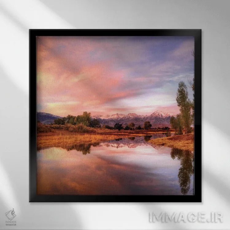 تابلو دکوراتیو California, Bishop. Sierra Nevada Range Reflects In Pond.,آم… اثر جینز گالری - نمای قابدار مشکی