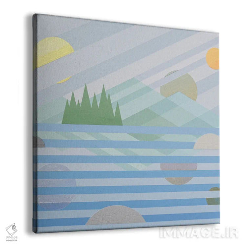 تابلو انتزاعی جنگل و ماه ها اثر جون یونگجین - نمای پرسپکتیو محصول