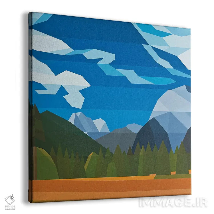 تابلو انتزاعی آسمان آبی در جنگل اثر جون یونگجین - نمای پرسپکتیو محصول