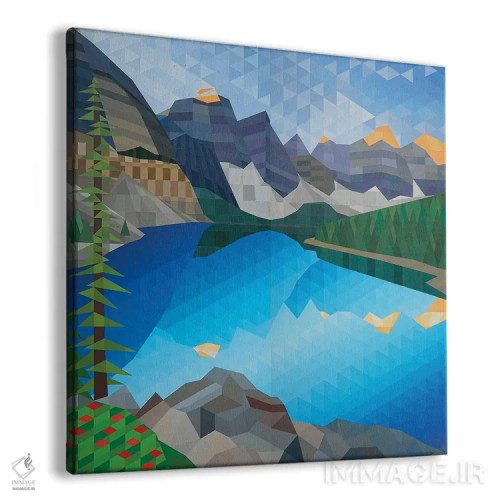 تابلو انتزاعی نمایی از کوه اثر جون یونگجین - نمای پرسپکتیو محصول
