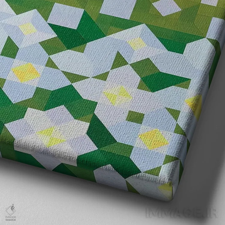 تابلو مینیمال دشت های گل مروارید اثر جون یونگجین - نمای نزدیک بافت بوم