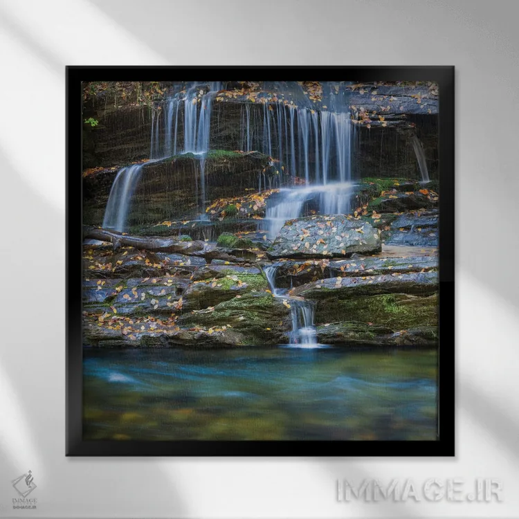 تابلو دکوراتیو آمریکا، کارولینای شمالی، کوه های گریتموکی. منظره آبشار تام ب… اثر جینز گالری - نمای قابدار مشکی