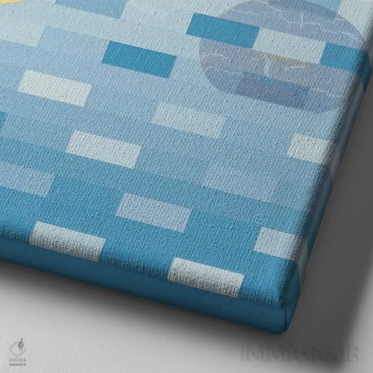 تابلو انتزاعی یخچال های طبیعی و ماه ها اثر جون یونگجین - نمای نزدیک بافت بوم