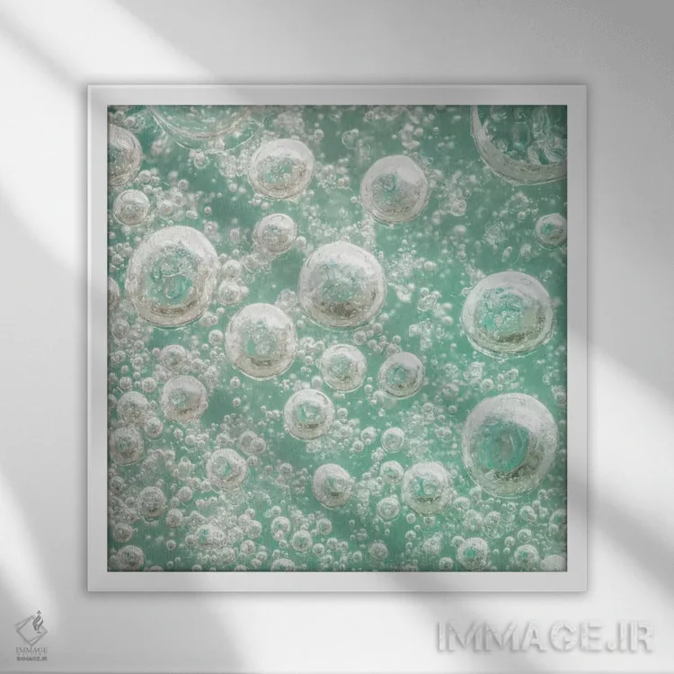 تابلو دکوراتیو آمریکا، ایالت واشنگتن، سی بک. حباب های یخ زده در یخ I اثر جینز گالری - نمای قابدار سفید