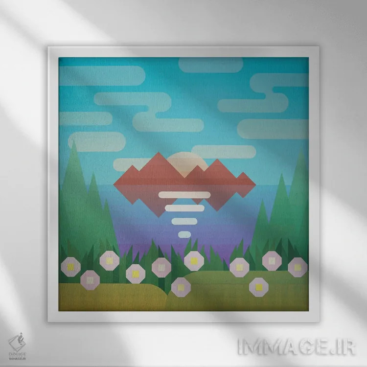 تابلو انتزاعی روز بی نقص اثر جون یونگجین - نمای قابدار سفید