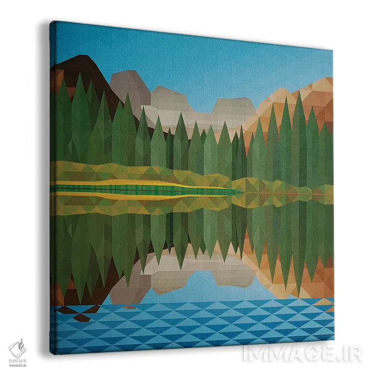 تابلو مینیمال انعکاس دریاچه اثر جون یونگجین - نمای پرسپکتیو محصول