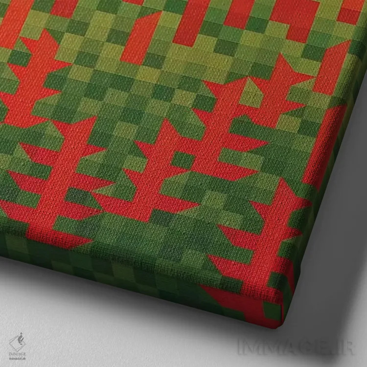 تابلو مینیمال دشت شقایق اثر جون یونگجین - نمای نزدیک بافت بوم