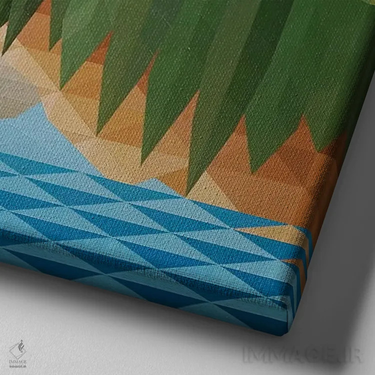 تابلو مینیمال انعکاس دریاچه اثر جون یونگجین - نمای نزدیک بافت بوم