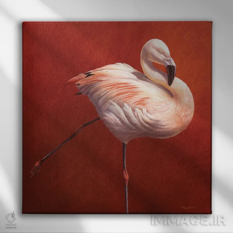 تابلو دکوراتیو پرنده آتشین اثر جرمی پاول - نمای روبهرو روی دیوار