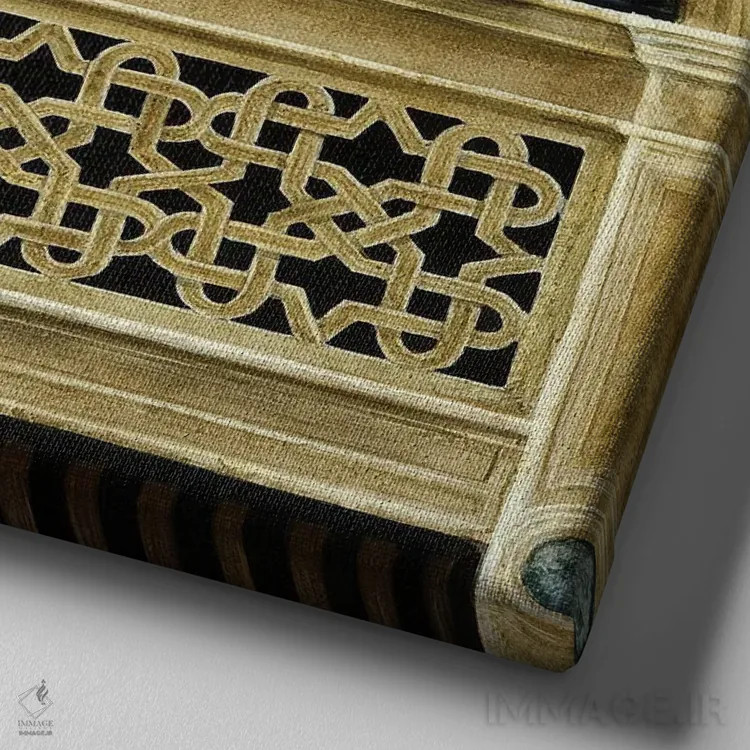 تابلو دکوراتیو دروازه آب اثر جرمی پاول - نمای نزدیک بافت بوم