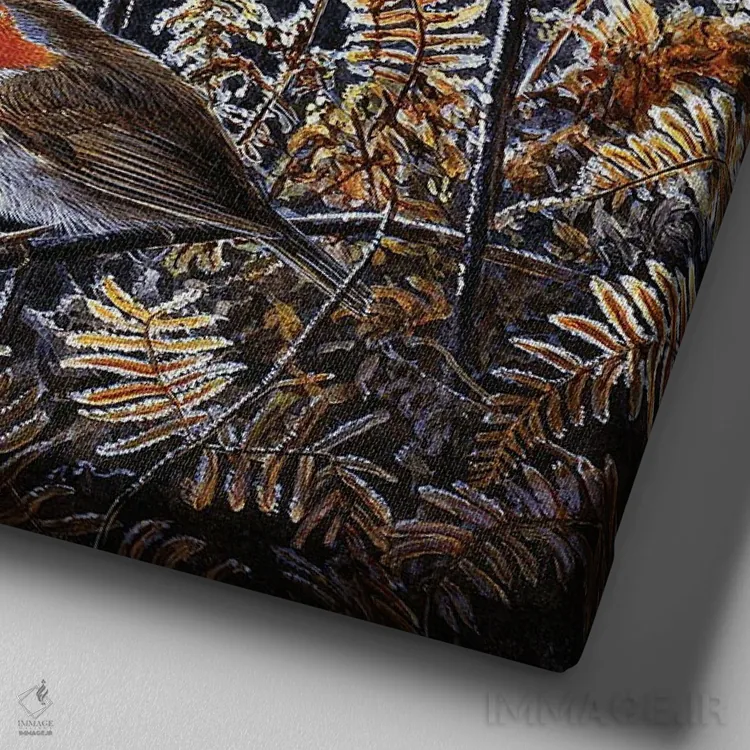 تابلو دکوراتیو طلای یخ زده اثر جرمی پاول - نمای نزدیک بافت بوم