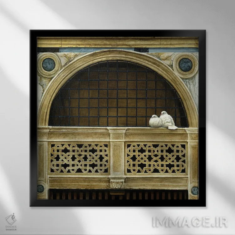 تابلو دکوراتیو دروازه آب اثر جرمی پاول - نمای قابدار مشکی