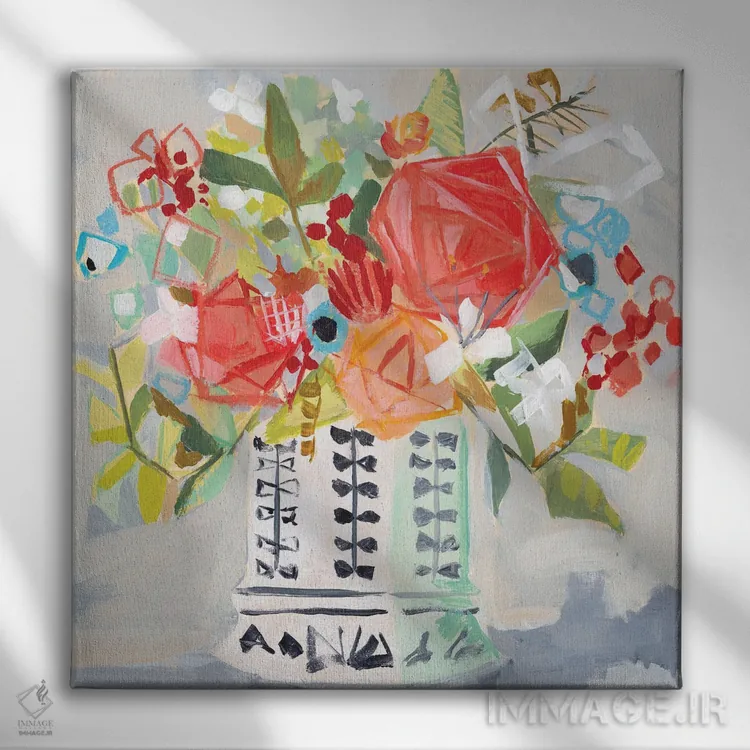 تابلو دکوراتیو دسته گل میراندا اثر جنی وستنهوفر - نمای روبهرو روی دیوار