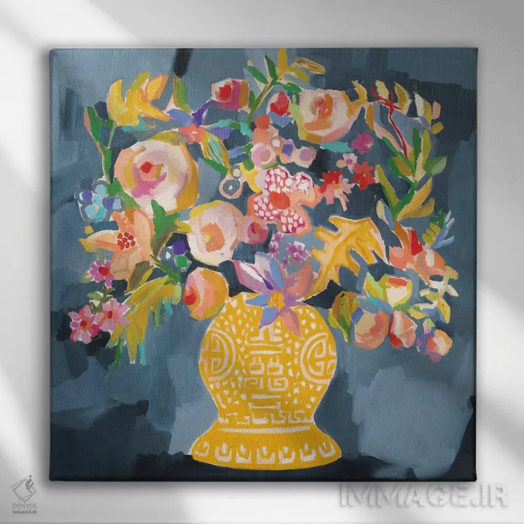 تابلو دکوراتیو دسته گل ایزی اثر جنی وستنهوفر - نمای روبهرو روی دیوار