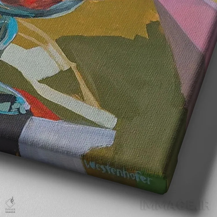 تابلو دکوراتیو جورجیا اثر جنی وستنهوفر - نمای نزدیک بافت بوم