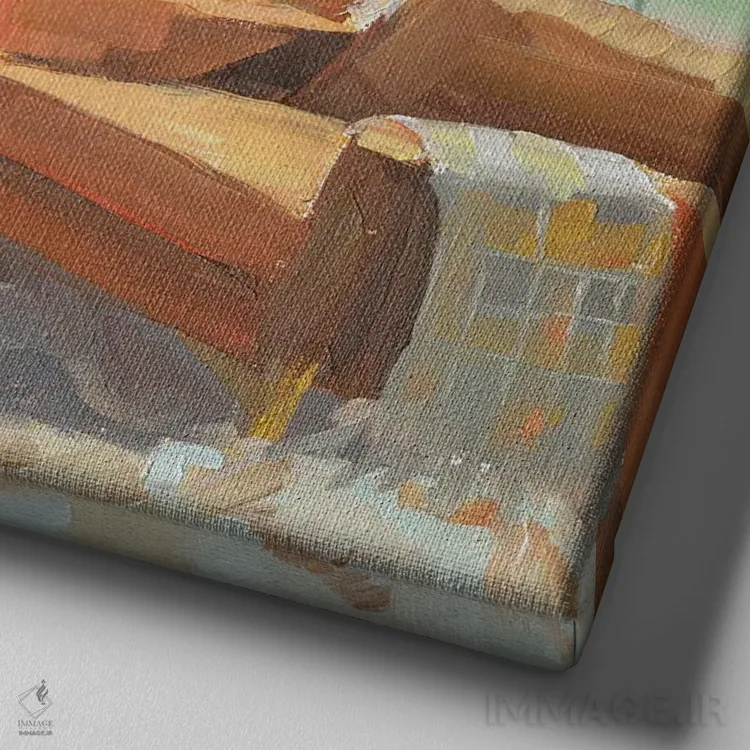 تابلو دکوراتیو پناهگاه حنین اثر جنی وستنهوفر - نمای نزدیک بافت بوم