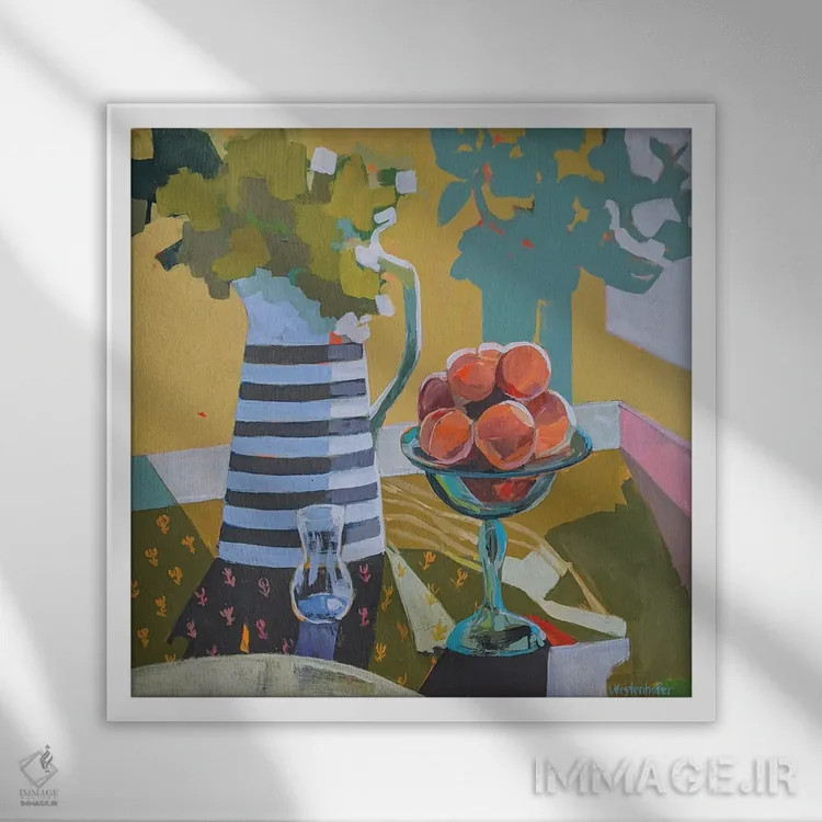 تابلو دکوراتیو جورجیا اثر جنی وستنهوفر - نمای قابدار سفید