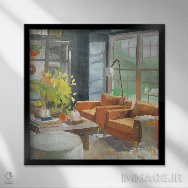 تابلو دکوراتیو پناهگاه حنین اثر جنی وستنهوفر - نمای قابدار مشکی