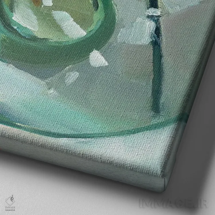 تابلو دکوراتیو لاله های بریده اثر جنی وستنهوفر - نمای نزدیک بافت بوم